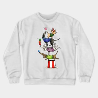 Circus - Acrobats - Pyramid - Juggling - Dog-Pyramid - Dogs Crewneck Sweatshirt